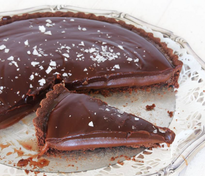 Ljuvligt god sötsalt chokladkolapaj – klicka här för recept!